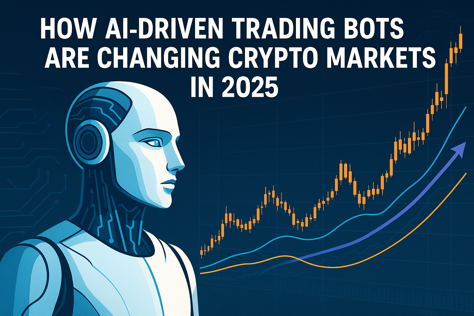 Futuristic AI trading bots 2025 dashboard with Bitcoin analytics
